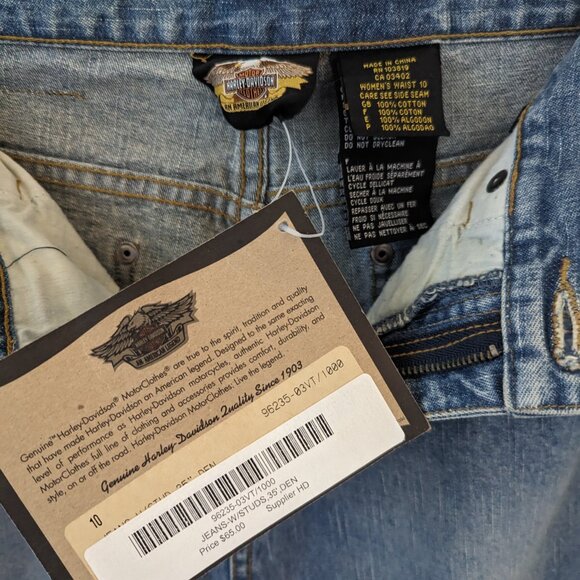 Harley Davidson women's sz 10 jeans with button sides - Picture 5 of 7